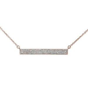 .28ct 14kt rose gold diamond micropave bar pendant